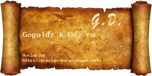 Gogolák Dóra névjegykártya